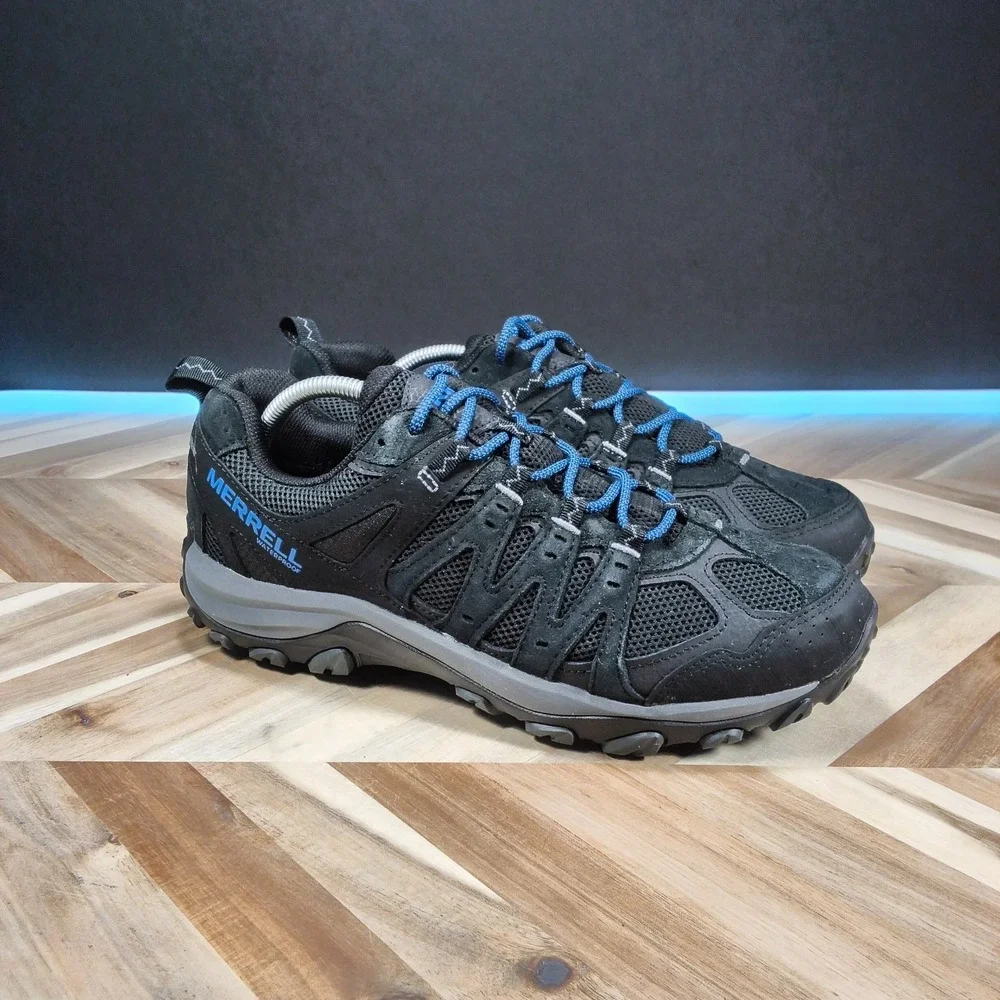 Merrell Low Top Men's 11.5 Lace-up Hiking Shoes Accentor 3 Black Suede J135471